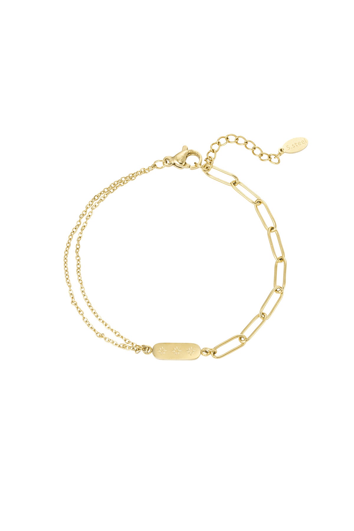 Armband Double Chain - goud