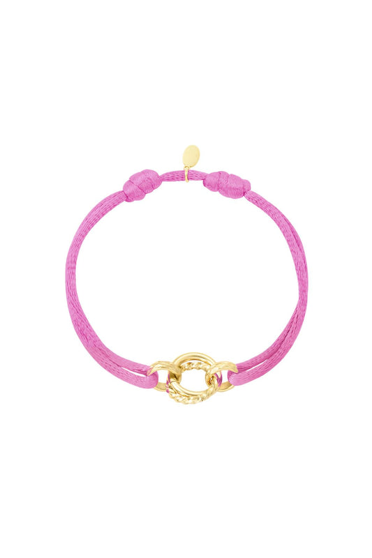 Koordarmband Iconic Pink - goud