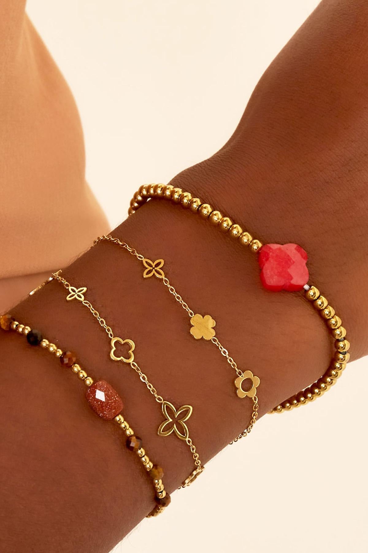 Armband Open Clover - goud