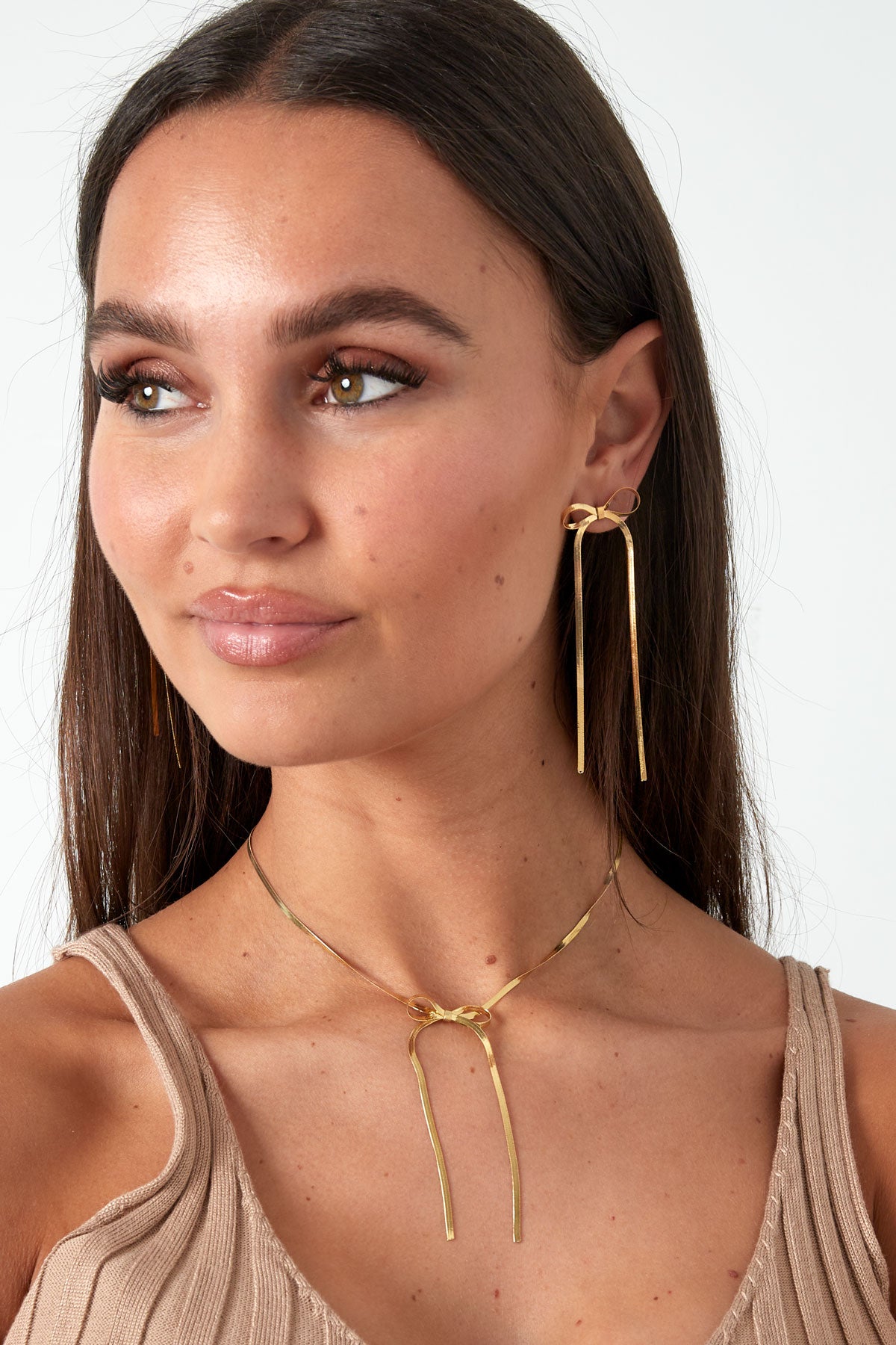 Oorbellen Long Bow - goud